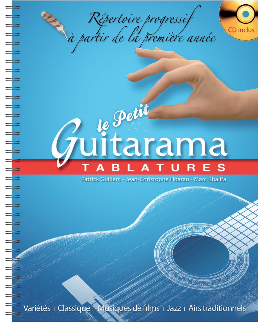Livre de guitare, carnet de musique, instrument de partition
